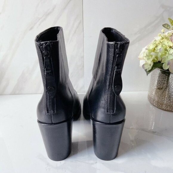 Rag & Bone Newbury 2.0 Platform Ankle Boots Bootie Black Leather Zip EU 37 US 37 - Picture 9 of 10